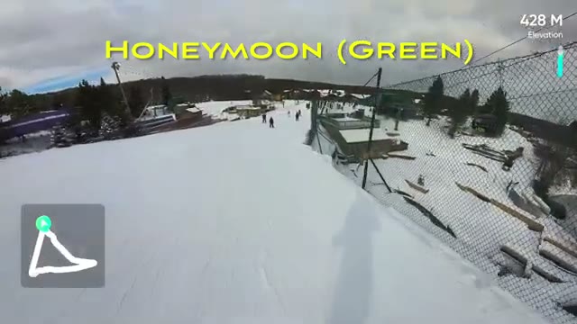 Skiing down Honeymoon (Green)
