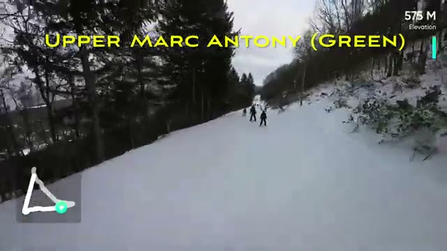 Skiing down Upper Marc Antony (Green)