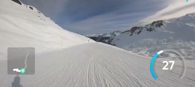 Mont Blanc on the horizon through the middle stretch of the run