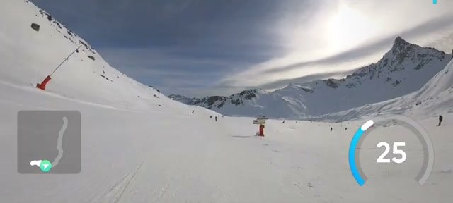 The junction where you stay left to keep the blue line down to Courchevel 1850