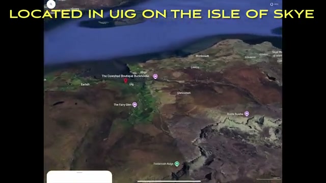 Map showing the Cowshed Boutique Bunkhouse pinned just above Uig on the Isle of Skye