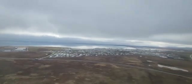 Low clouds and wet weather on descent into Keflavik