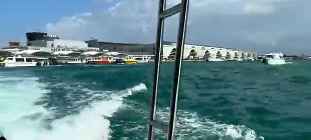 Speedboat transfer across the lagoon