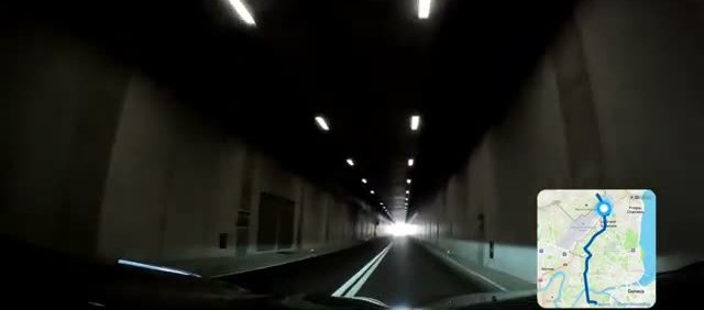 Driving through a tunnel - French rentals lack the Swiss vignette
