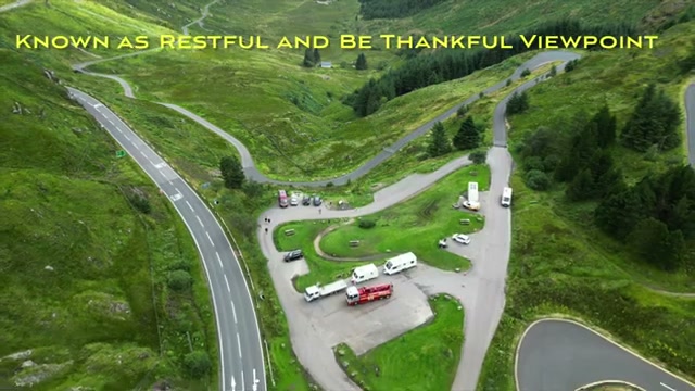 The Rest and Be Thankful hairpin junction seen from the drone