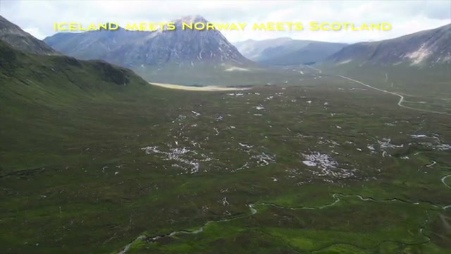 Drone view of the Highland valley — “Iceland meets Norway meets Scotland”