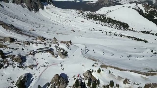 Looking down over the slope network from the lift