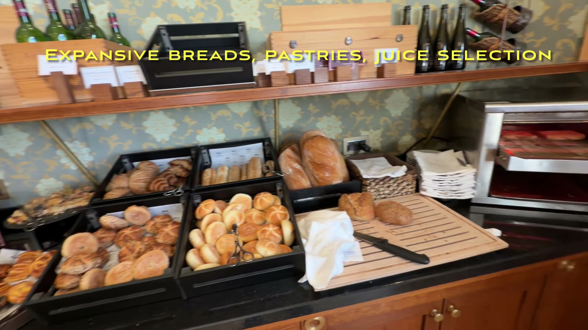 Bread and pastry selection on the breakfast buffet at Grand Hotel Kempinski High Tatras