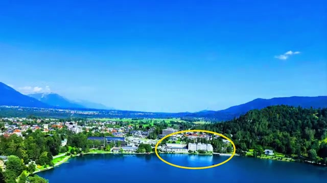 Aerial view of Lake Bled, Slovenia