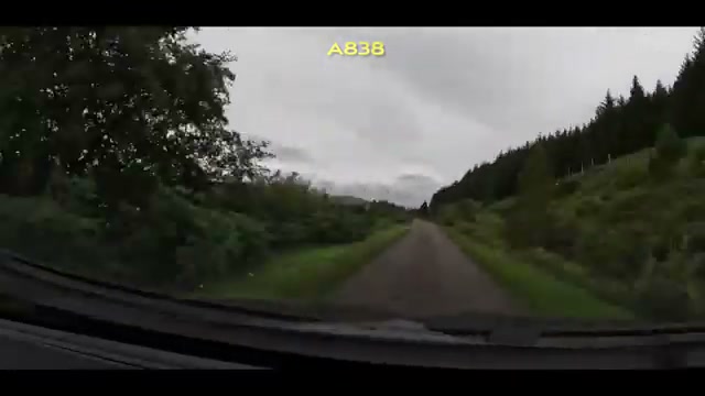 A forested lane on the A838