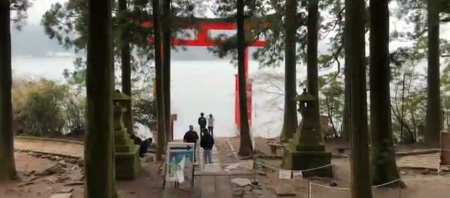 The path up to Hakone Shrine through the cedar forest