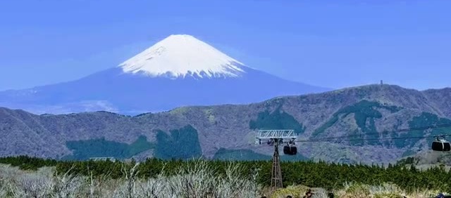 Mt Fuji from the Owakudani viewpoint at the top of the ropeway