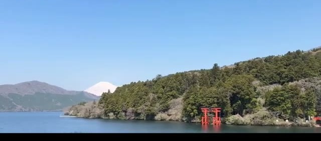 Mt Fuji from the pirate ship’s front outdoor deck