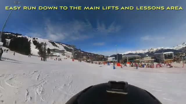 Easy run down to the main lifts and lessons area