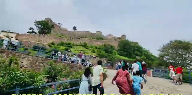 The cobblestone ramp leading up into the fort