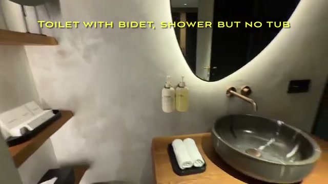 Bathroom with bidet and walk-in shower