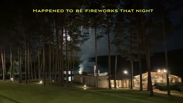Fireworks over the resort at night