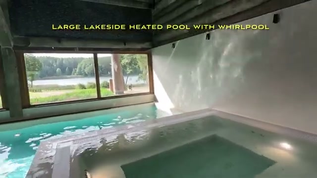 Lakeside heated pool with whirlpool