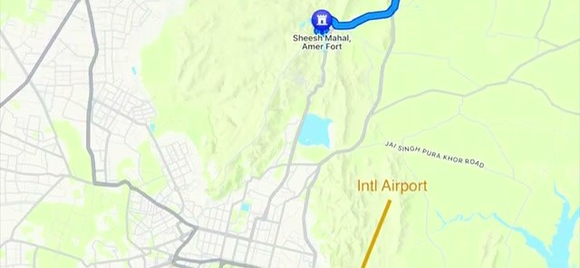 The hotel is in the Kukas area, north of Jaipur — about 28 minutes from Amer Fort