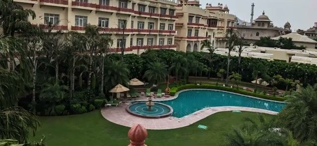 The pool area in the center of the resort