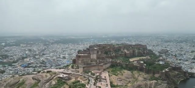 The fort from the air β an imposing structure built in the 15th century