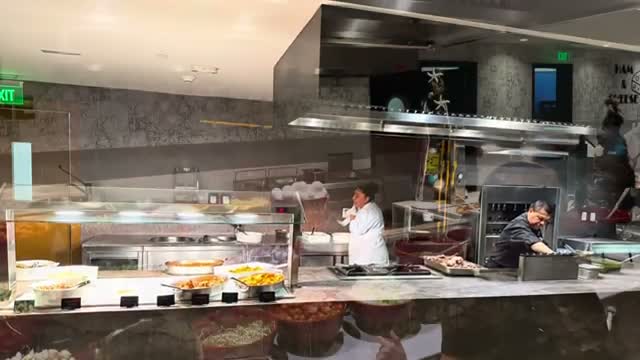 The buffet — the stir fry was the best bet