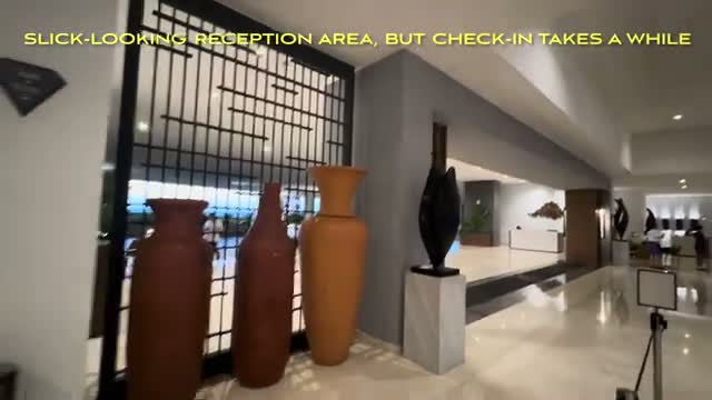 Slick-looking reception area — but check-in takes a while