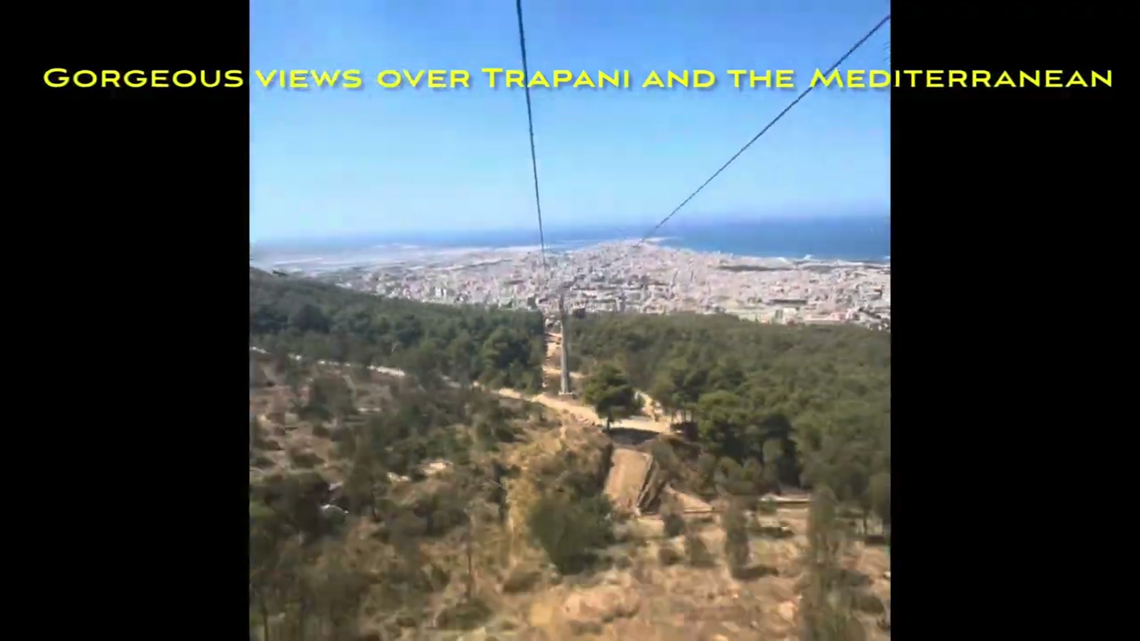 View over Trapani and the Mediterranean from the Erice cable car