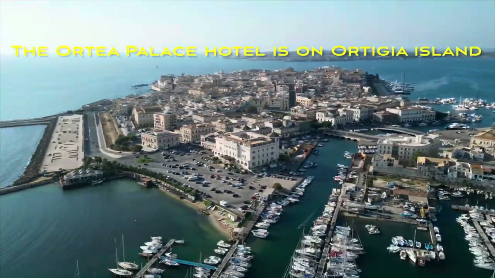 Aerial view of Ortigia Island and its harbor