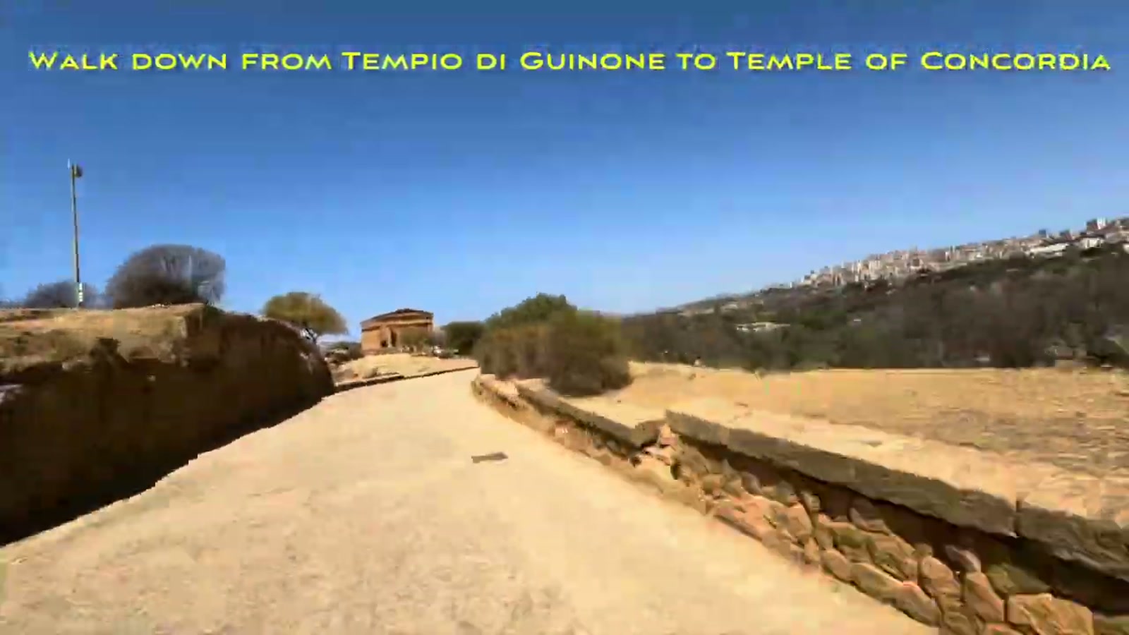 Walking path down toward the Temple of Concordia