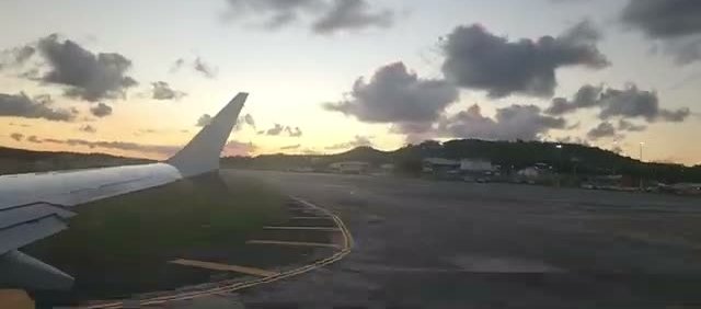 Sunset takeoff from Antigua