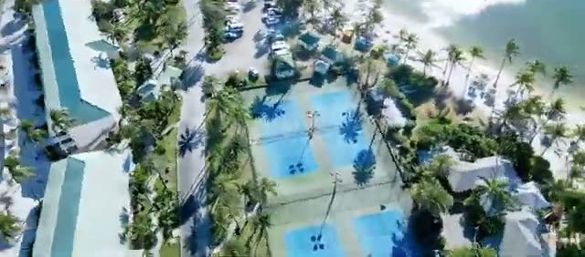 Aerial view of the resort’s tennis courts