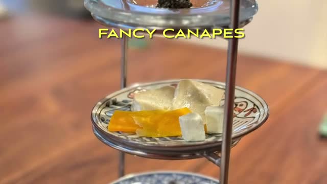 Fancy canapes served with the evening champagne