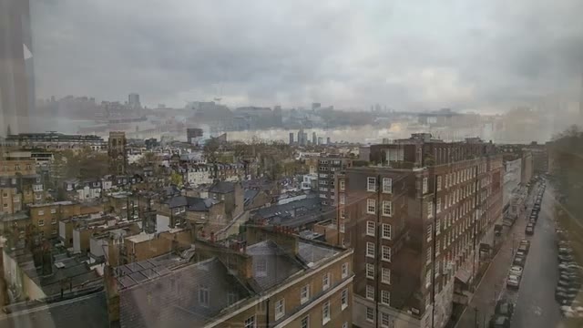 City view from the room window