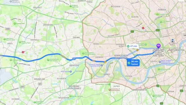 Drive from Heathrow to the Park Tower Knightsbridge — about 36 minutes