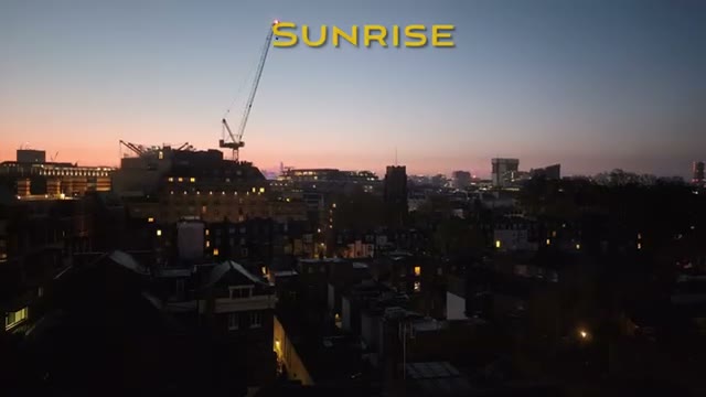 Sunrise over London from the room