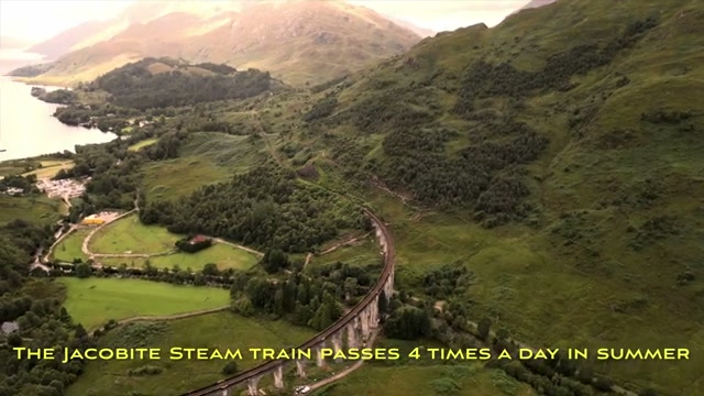 The Jacobite steam train passes the viaduct four times a day in summer